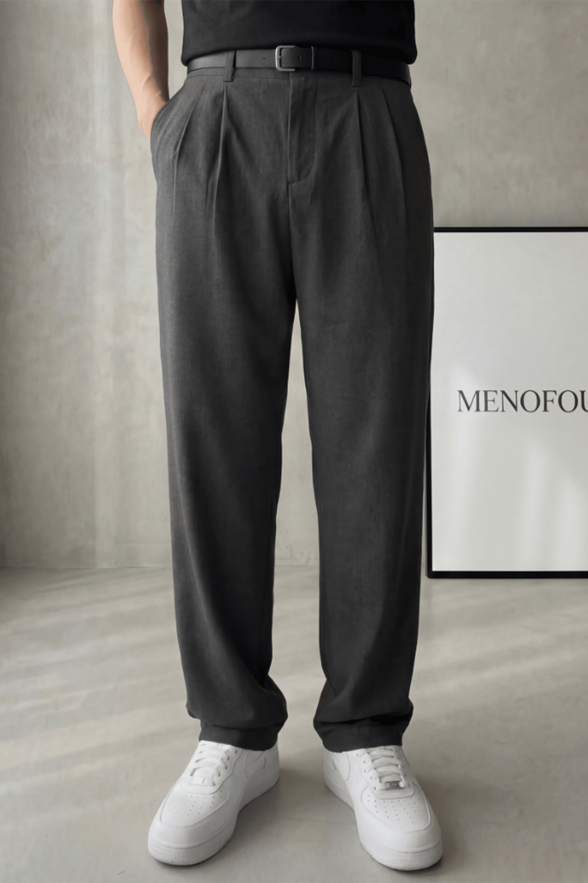 Füme Pileli Baggy Kumaş Pantolon