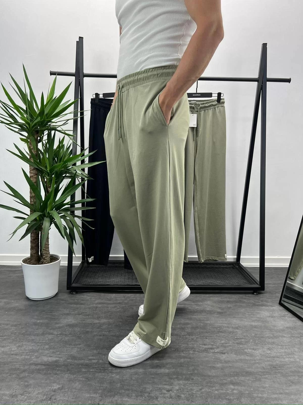 Haki Baggy Kalıp Eşofman Altı
