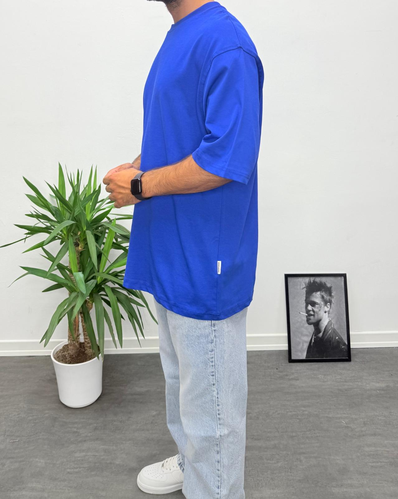 Oversize Basic T-Shirt Mavi