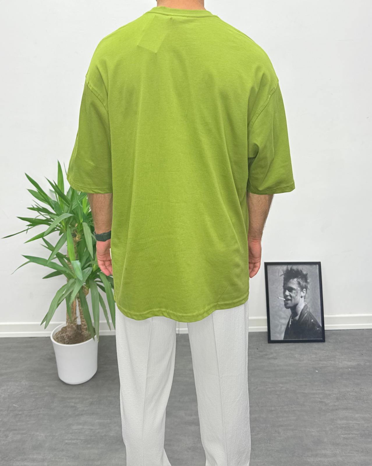 Oversize Basic T-Shirt Yeşil