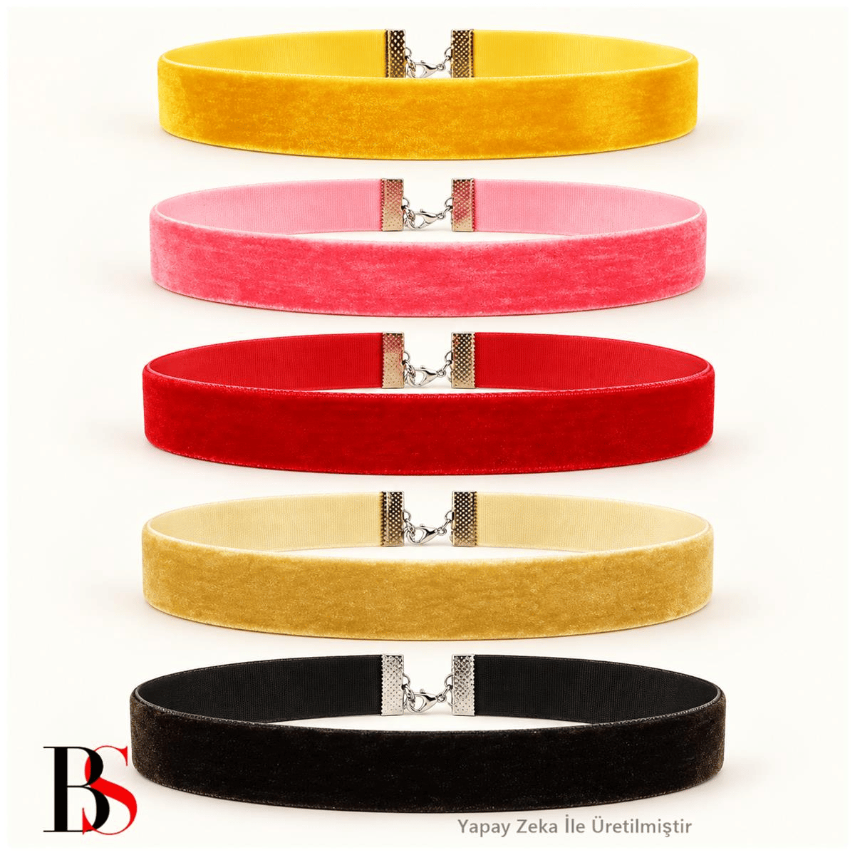Beş Renk Kadın Choker - 5 Adet