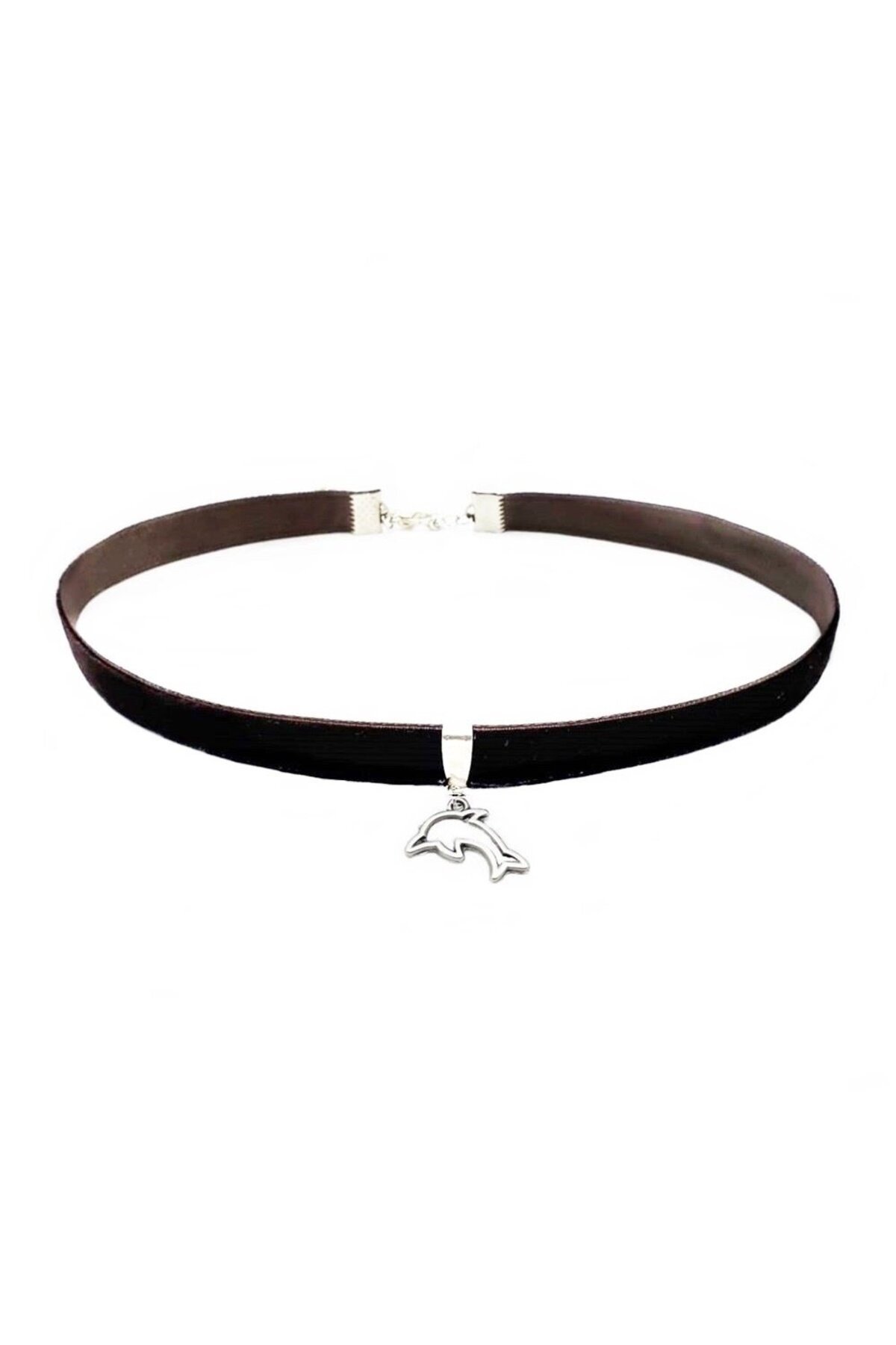 Kahverengi Kadife Kadın Yunus Balığı Choker