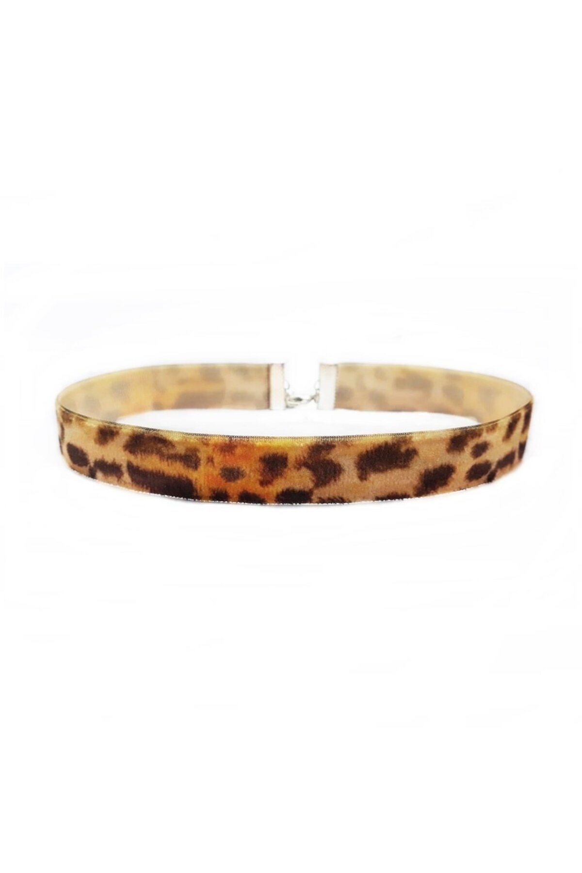 Leopar Desen Kadın Choker Tasma Kolye