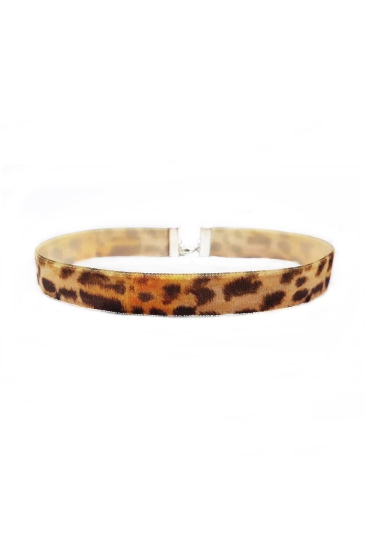 Leopar Desen Kadın Choker Tasma Kolye