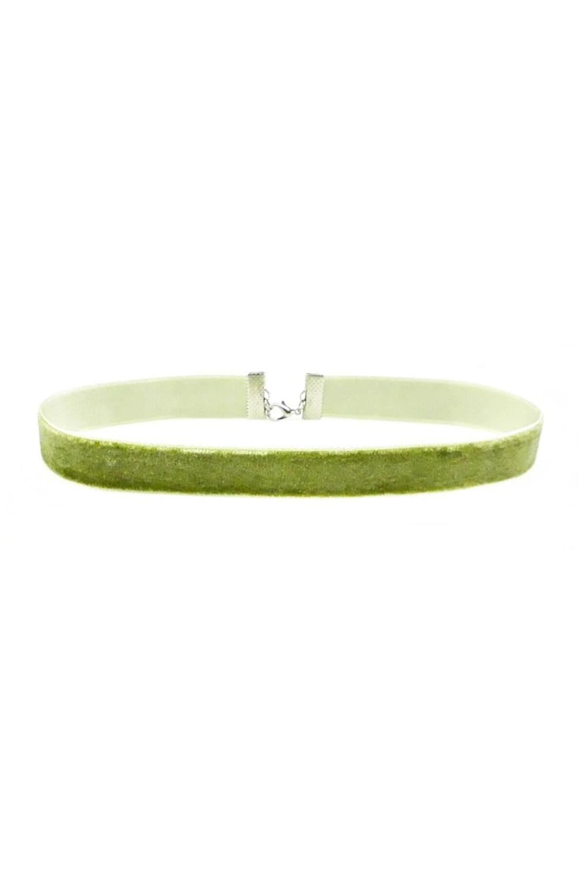 Nefti Yeşil Kadife Kadın Choker Kolye