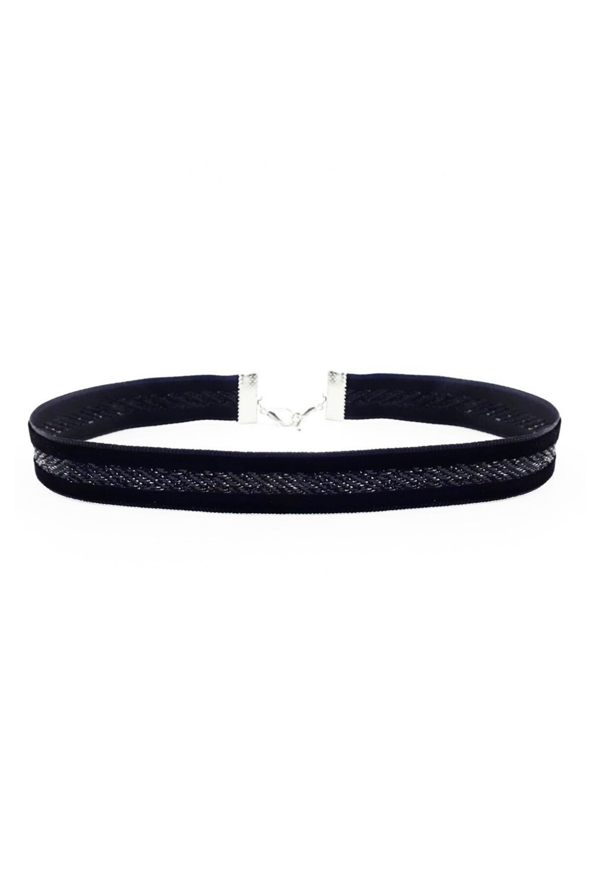 Simli Siyah Kadın Choker