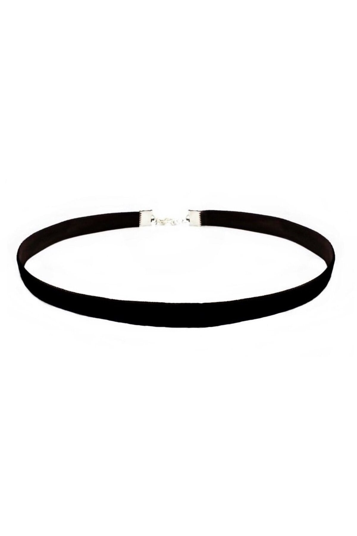 Siyah Renk Kadife Kadın Choker Kolye