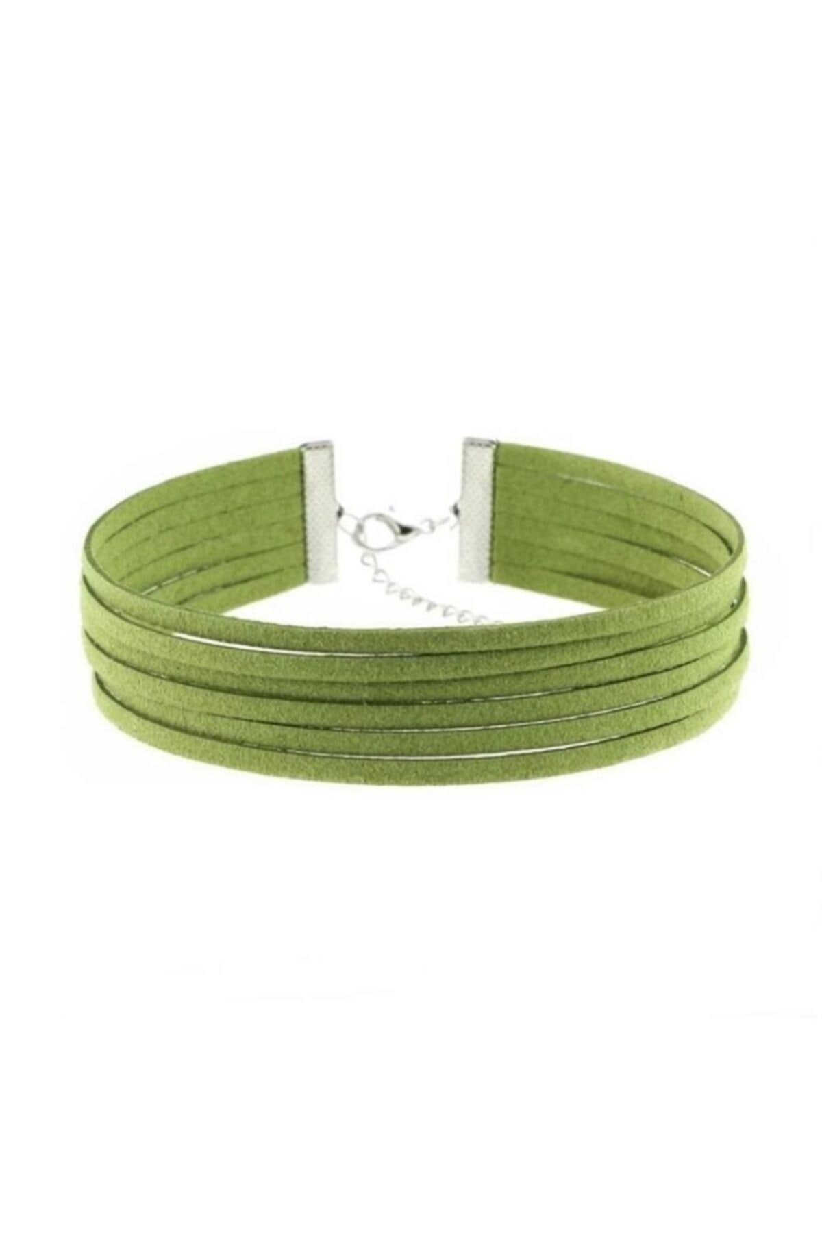 Yeşil Renk Kadın Süet Choker