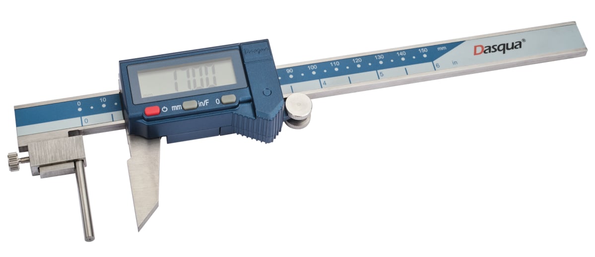 Dasqua 0-150Mm/0-6” Dijital Boru Et Kalınlığı Ölçüm Kumpası 0,01