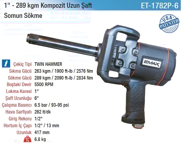 Emax 1'' 289Kgm Kompozit Somun Sökme