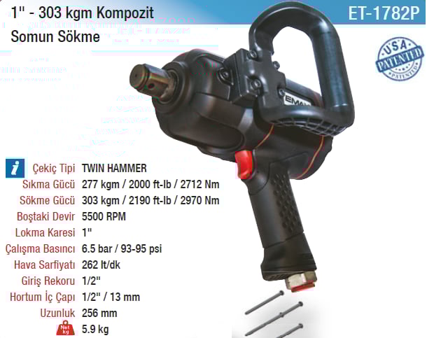 Emax 1'' 303Kgm Kompozit Somun Sökme