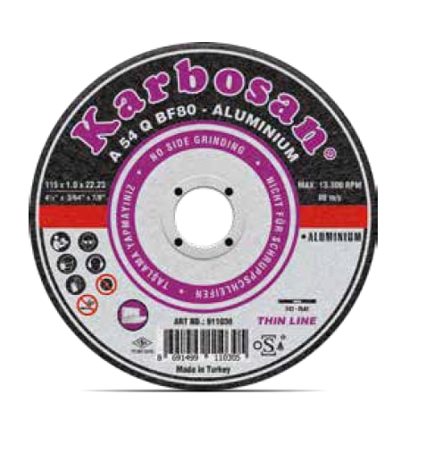 Karbosan 115X1.6X22.23 Alüminyum İnce Kesme Diski