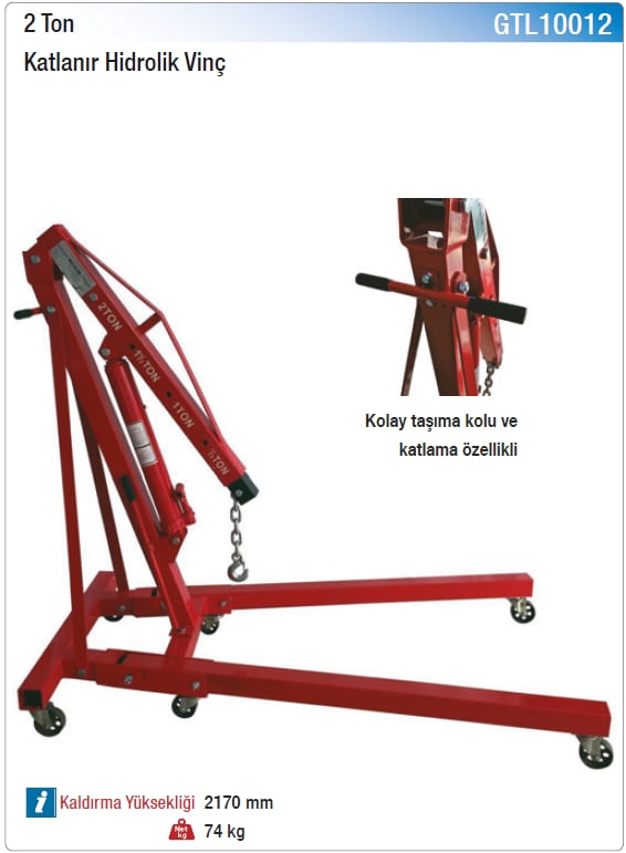 Nt Tools 2 Ton Katlanır Hidrolik Vinç