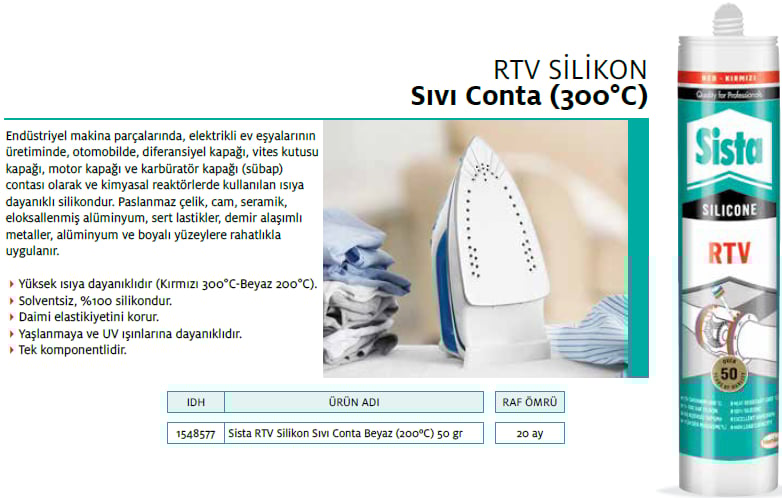 Sista Rtv Silikon Beyaz Sıvı Conta 50Gr