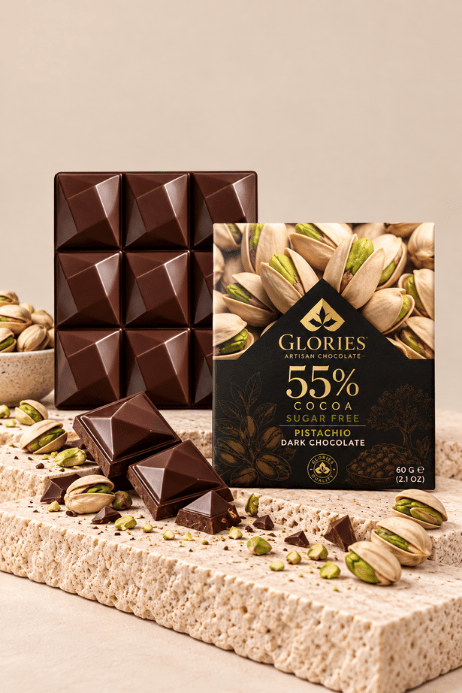 Antep Fıstıklı Şekersiz Bitter Çikolata 60 g