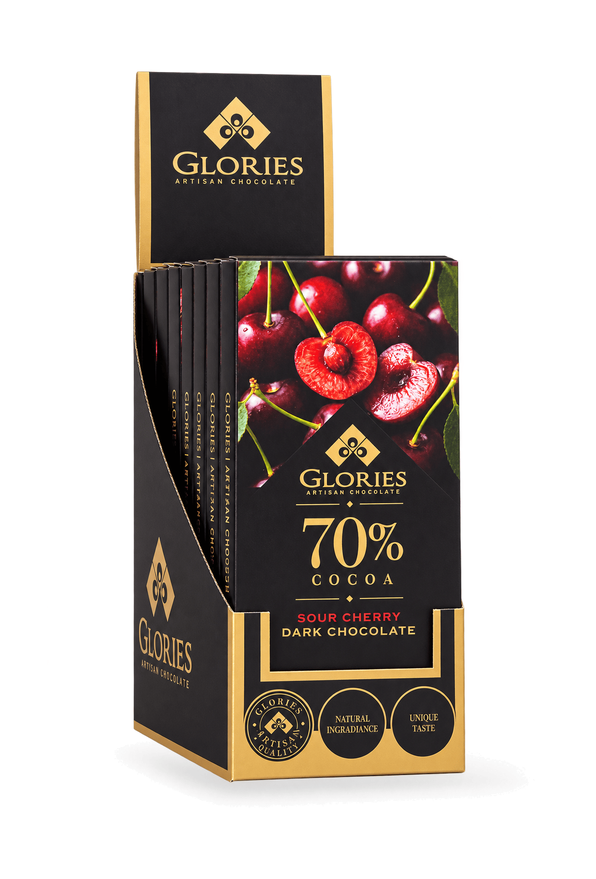 Vişneli %70 Bitter Çikolata 100 g – 10'lu Display