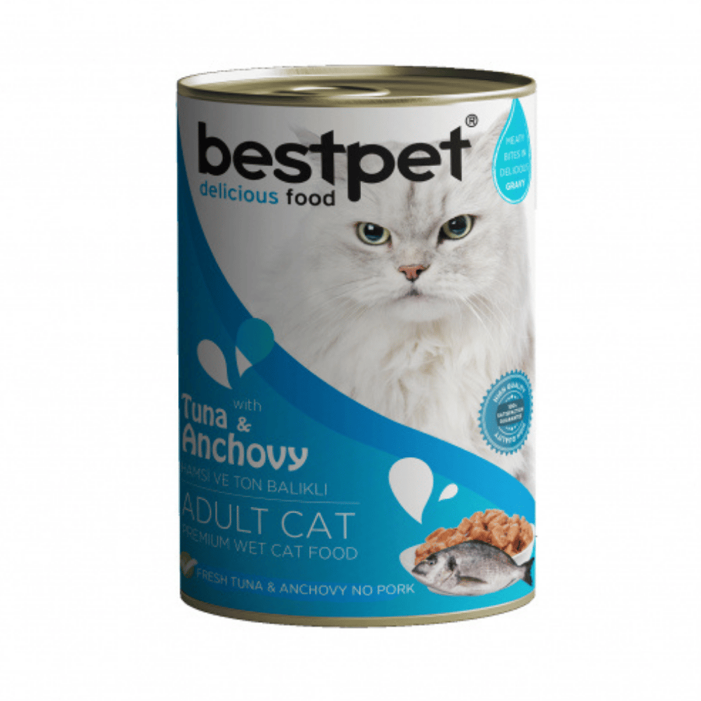 Bestpet Hamsi ve Ton Balıklı Yetişkin Kedi Konservesi 400gr