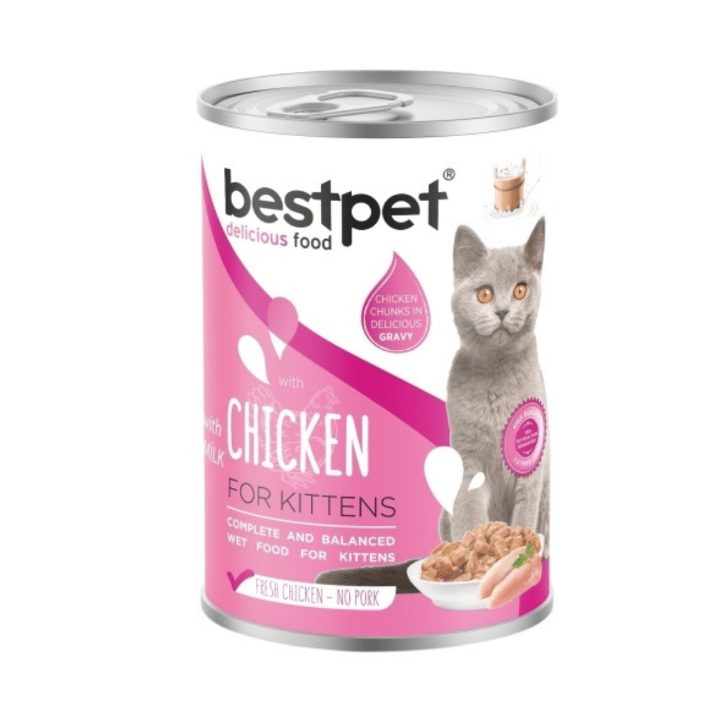 Bestpet Tavuklu ve Sütlü Yavru Kedi Konservesi 400gr