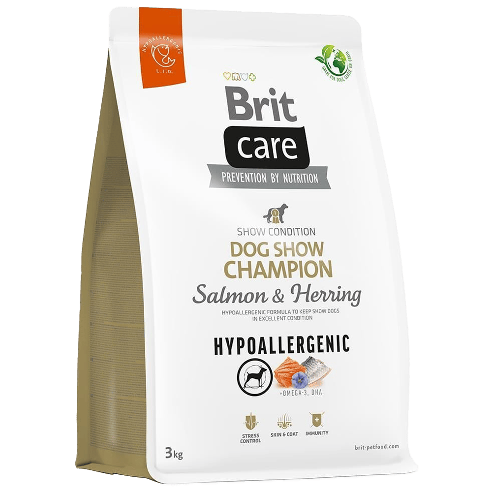Brit Care Hipoalerjenik Dog Show Champion Somonlu Ringa Balıklı Yetişkin Köpek Maması 3kg