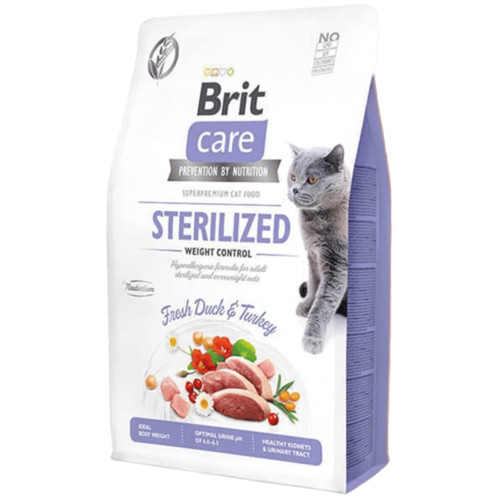 Brit Care Hipoalerjenik Kilo Kontrolü için Ördekli Tahılsız Kısırlaştırılmış Kedi Maması 2kg