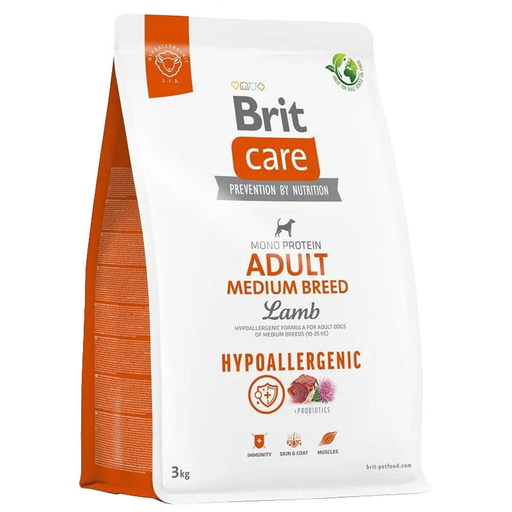 Brit Care Hipoalerjenik Kuzulu Orta Irk Yetişkin Köpek Maması 3kg