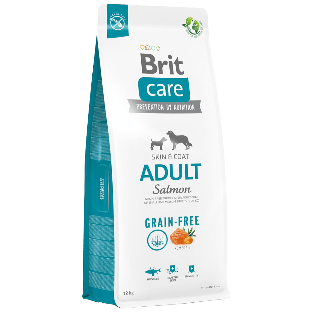 Brit Care Skin & Coat Tüm Irklar için Somonlu Tahılsız Yetişkin Köpek Maması 12kg