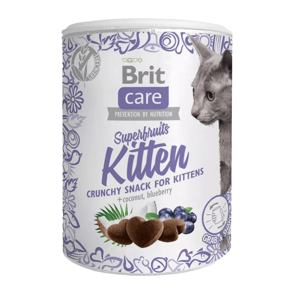 Brit Care Superfruits Hindistan Cevizli ve Yaban Mersinli Yavru Kıtır Kedi Ödül Maması 100gr