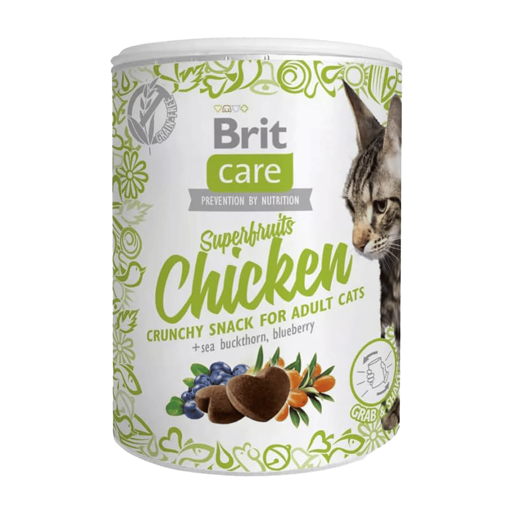 Brit Care Superfruits Tavuklu ve Yaban Mersinli Kıtır Kedi Ödül Maması 100gr