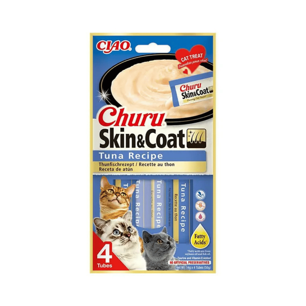 Ciao Churu Cream Cilt ve Tüy Sağlığı Destekleyici Ton Balıklı Sıvı Kedi Ödül Maması 4x14gr