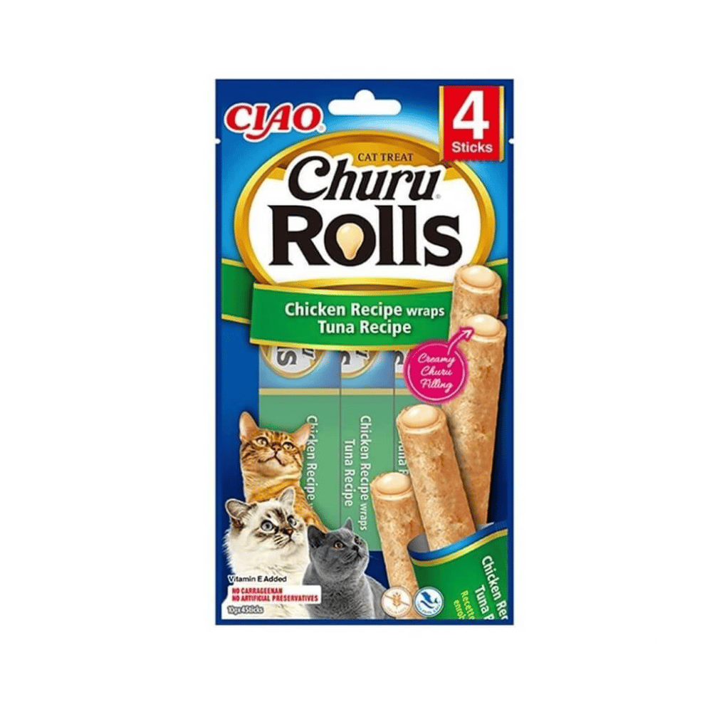 Ciao Sticks Tavuk Sargılı & Ton Balıklı Kedi Ödülü 4 X 10 Gr