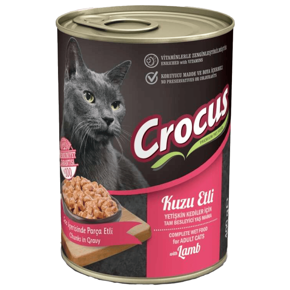 Crocus Sos İçinde Parça Kuzu Etli Yetişkin Kedi Konservesi 400gr