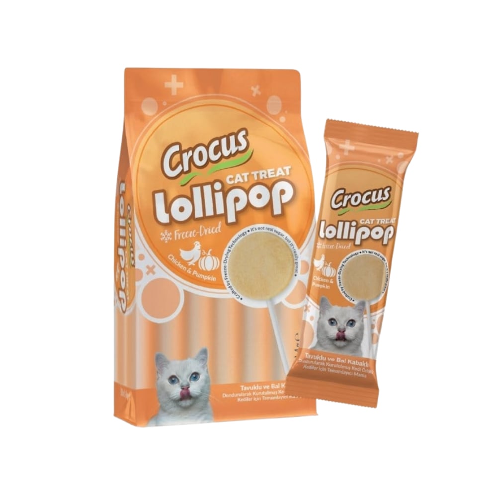 Crocus Tavuklu Ve Bal Kabaklı Kedi Lolipop Ödülü 10x1.4 Gr
