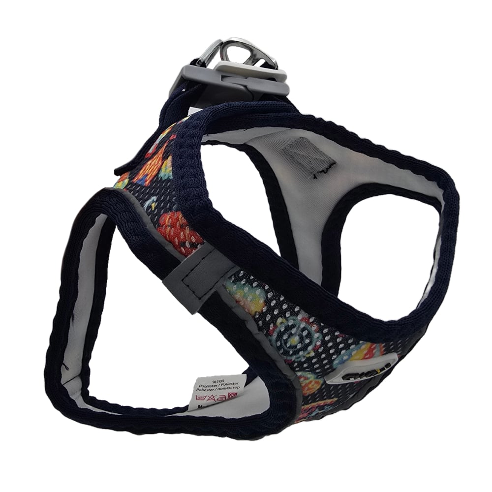 Ewox Air Mesh Lunapark Desenli Göğüs Tasması 3XS