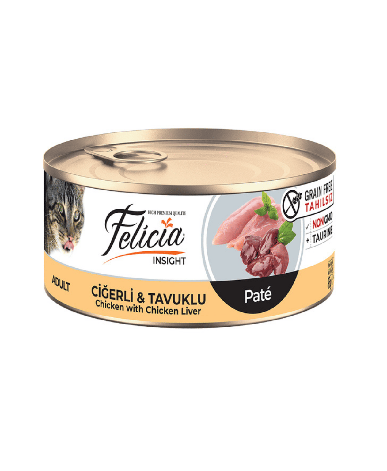 Felicia Tahılsız 85 gr Konserve Ciğerli Tavuklu Kıyılmış Kedi Maması