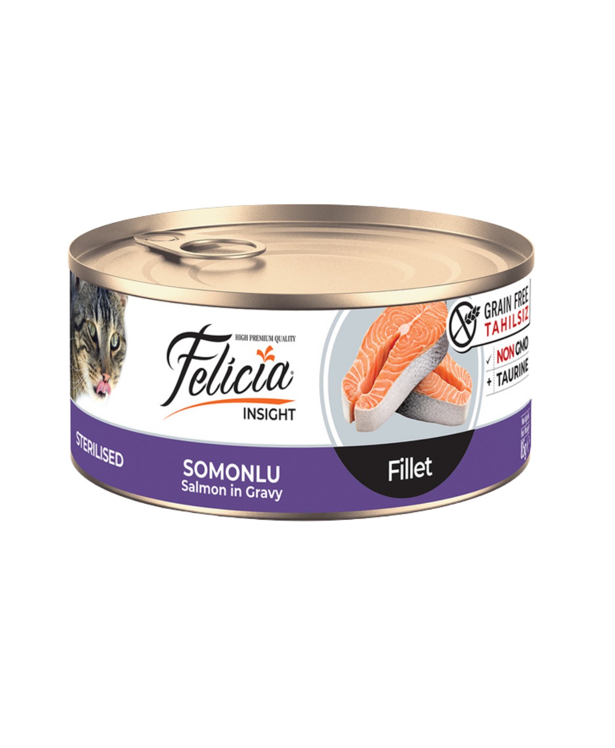 Felicia Tahılsız 85 gr Konserve Sterilised Somonlu Fileto Yaş Kedi Maması