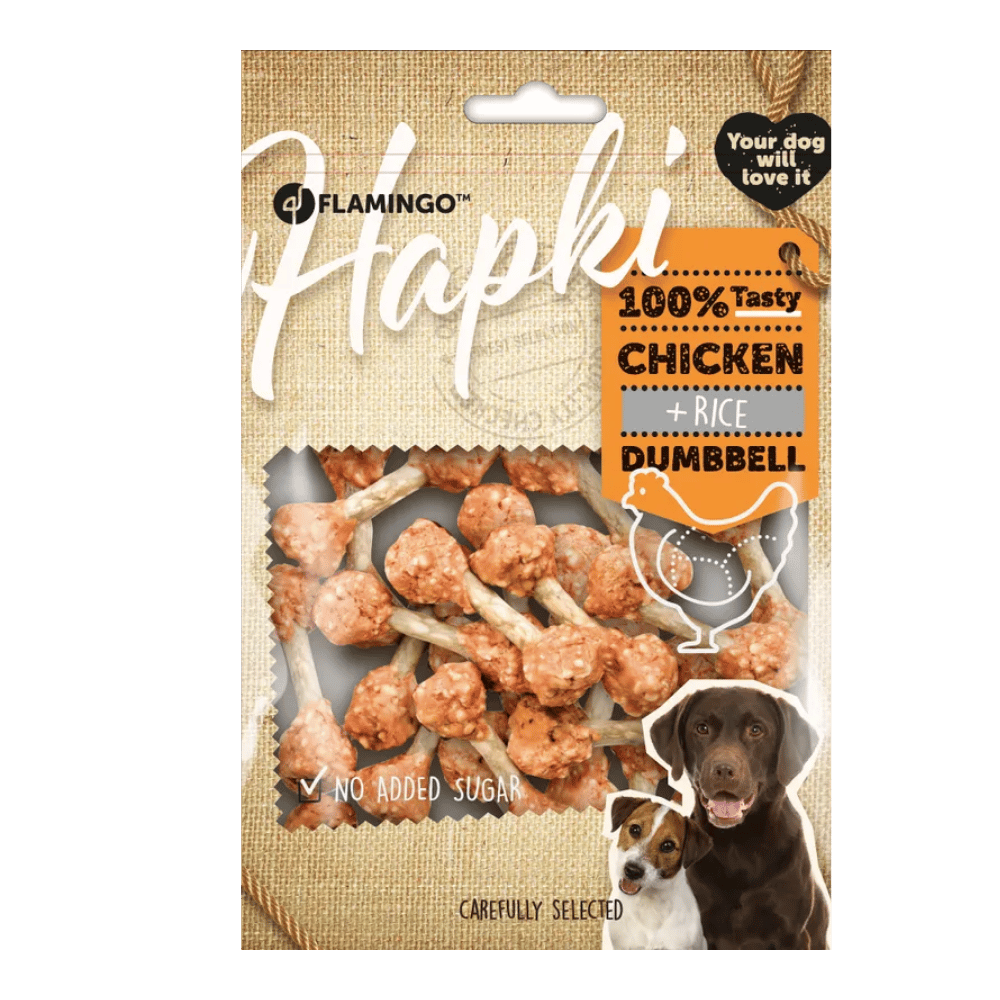 Flamingo Hapki Tavuklu ve Prinçli Dumbel Köpek Ödül Maması 150gr