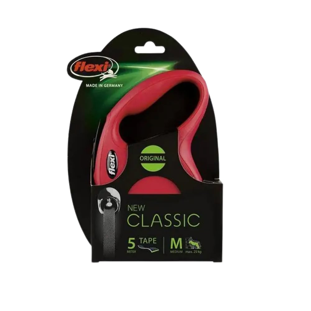 Flexi New Classic 5 M Şerit Tipi Tasma Medium Kırmızı