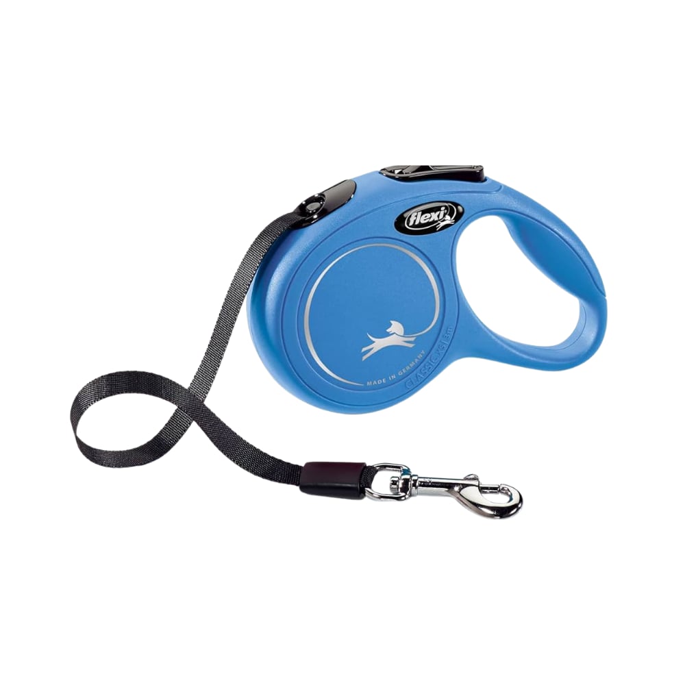 Flexi New Classic Otomatik Şerit Köpek Gezdirme Kayışı 3mt XSmall-Mavi