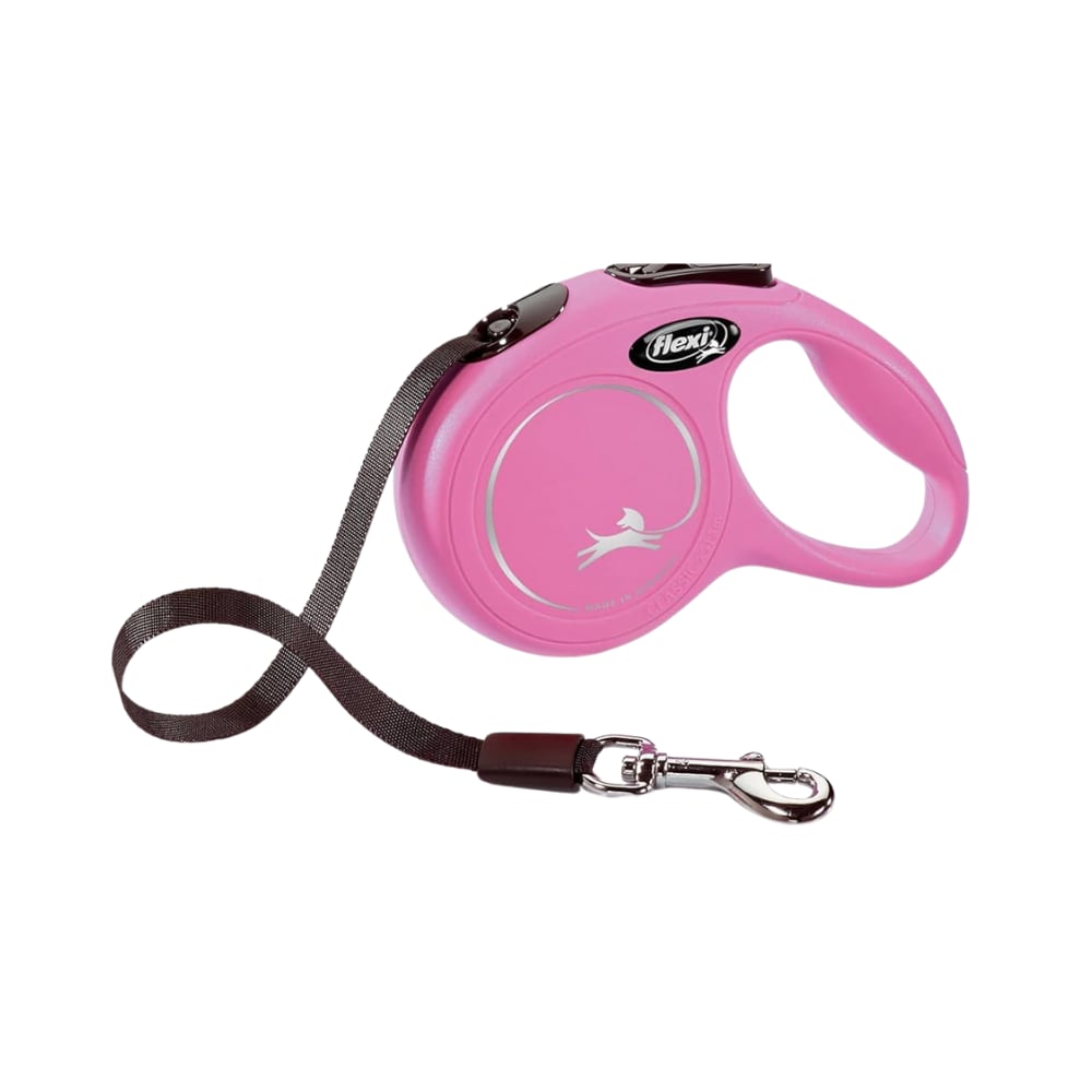 Flexi New Classic Otomatik Şerit Köpek Gezdirme Kayışı 3mt XSmall-Pembe