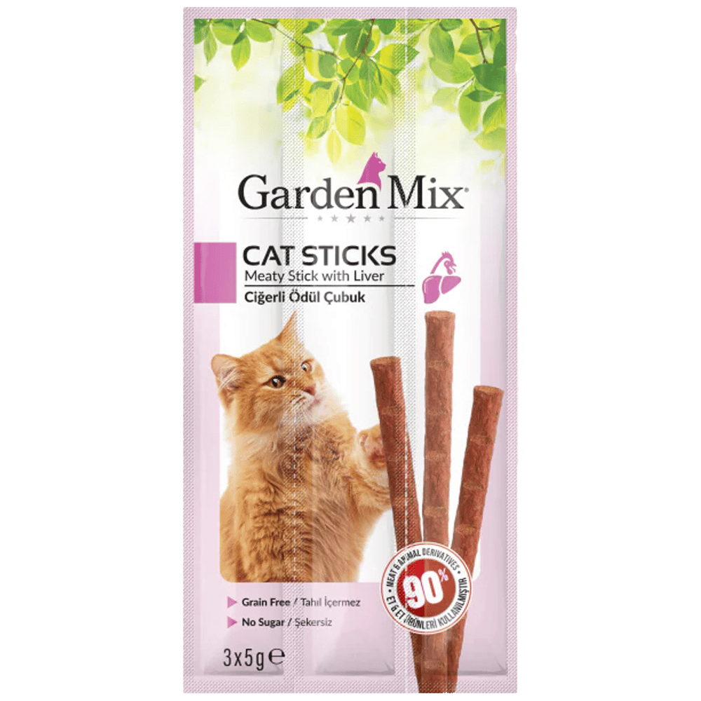 Garden Mix Ciğerli Tahılsız Kedi Ödül Çubuğu 3x5gr