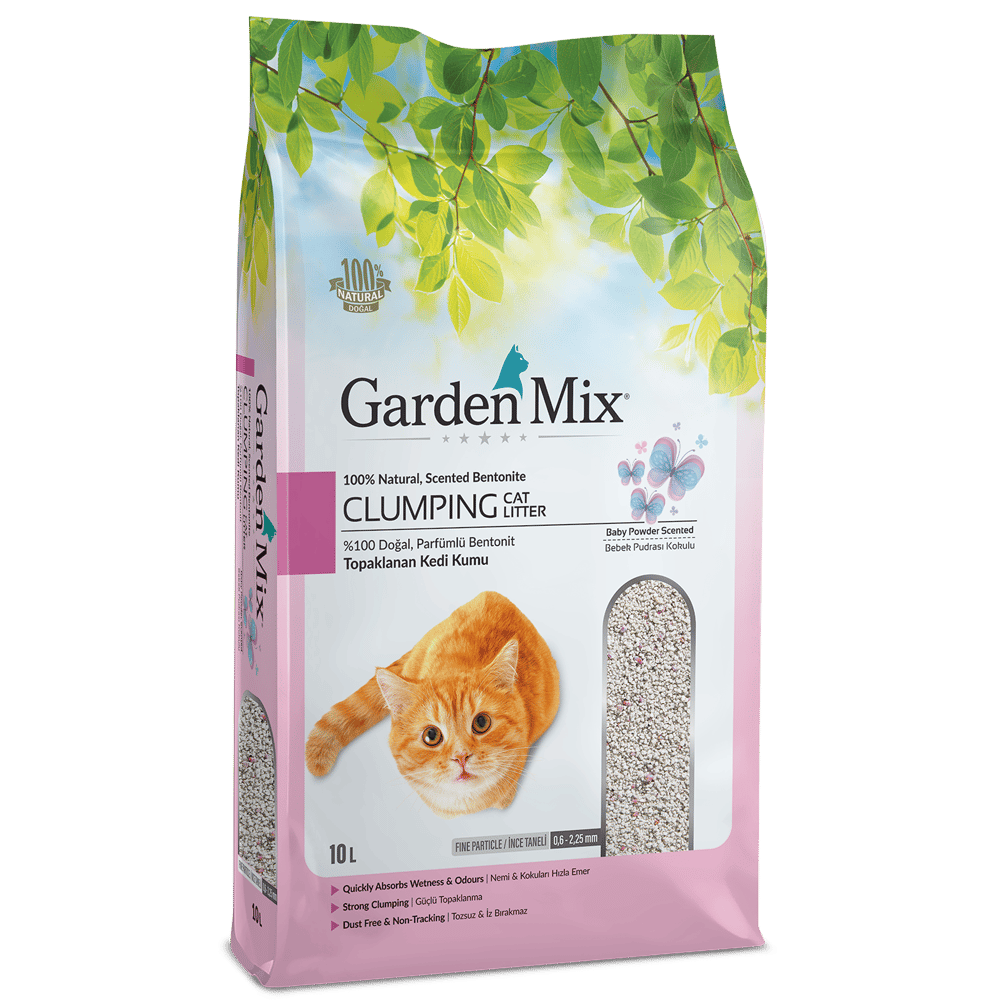 Garden Mix İnce Taneli Bebek Pudralı Topaklaşan Kedi Kumu 10lt