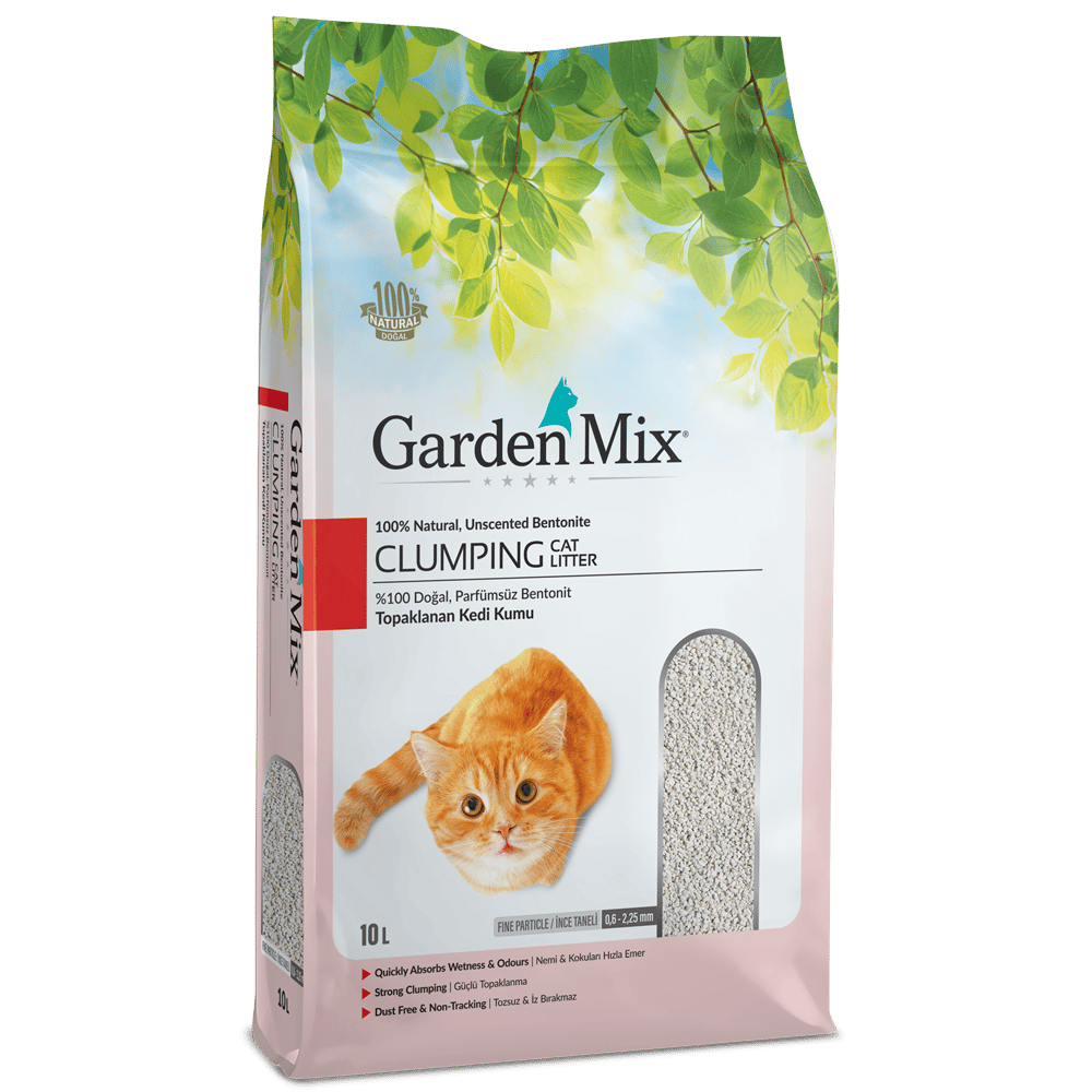 Garden Mix İnce Taneli Topaklaşan Kokusuz Doğal Kedi Kumu 10lt
