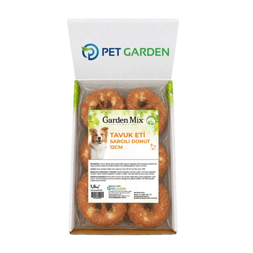 Garden Mix Tavuk Eti Sargılı Donut Köpek Ödülü 12cm -1.5 Kg