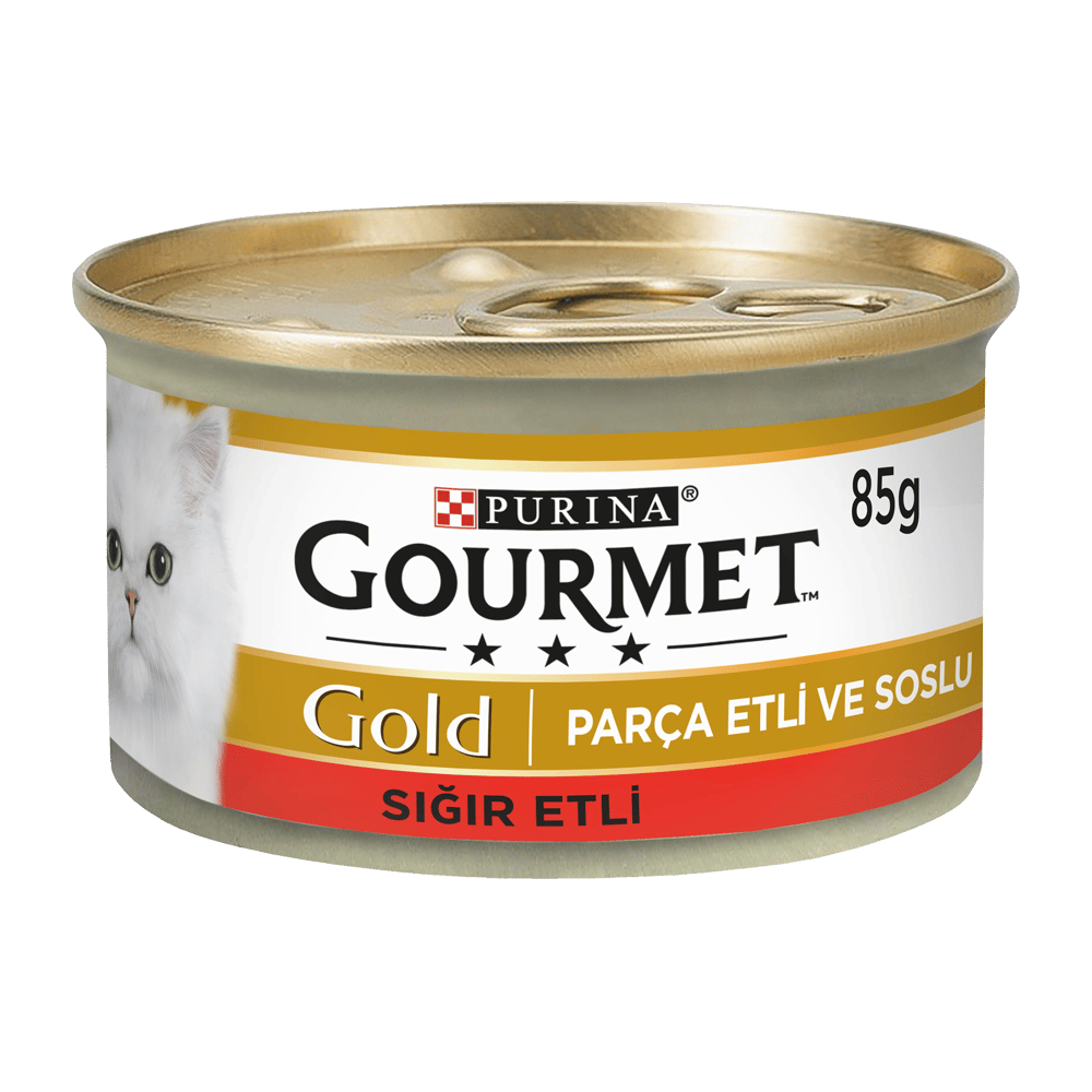 Gourmet Gold Parça Sığır Etli Konserve Kedi Maması 85gr