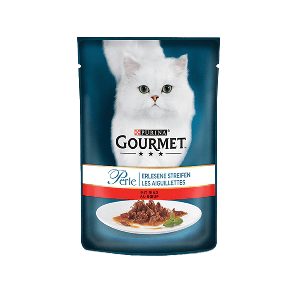 Gourmet Perle Parça Etli Izgara Sığır Etli Yetişkin Kedi Konservesi 85gr