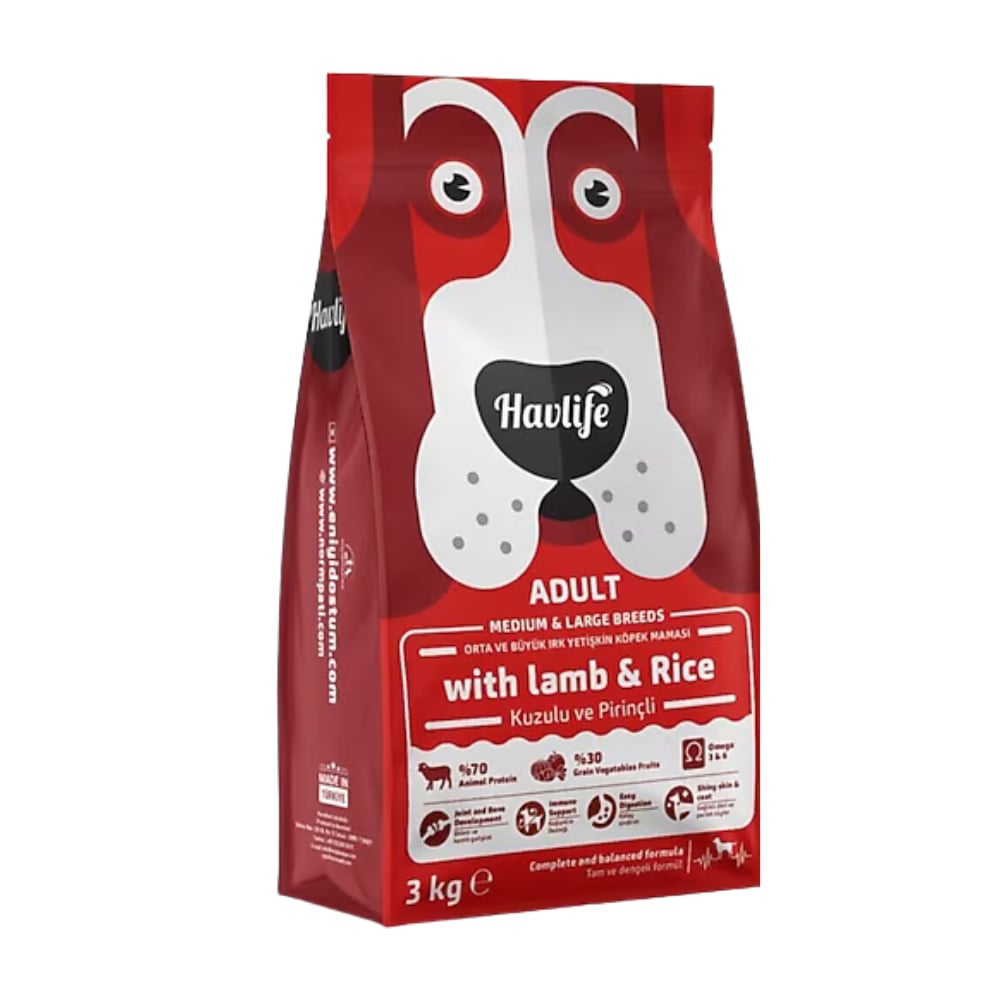 Havlife Kuzulu ve Pirinçli Orta Büyük Irk 3 kg Yetişkin Köpek Maması