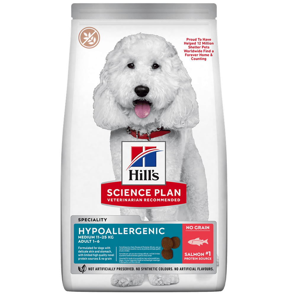 Hill's Science Plan Hipoalerjenik Somonlu Orta Irk Tahılsız Yetişkin Köpek Maması 10kg+2kg HEDİYE!