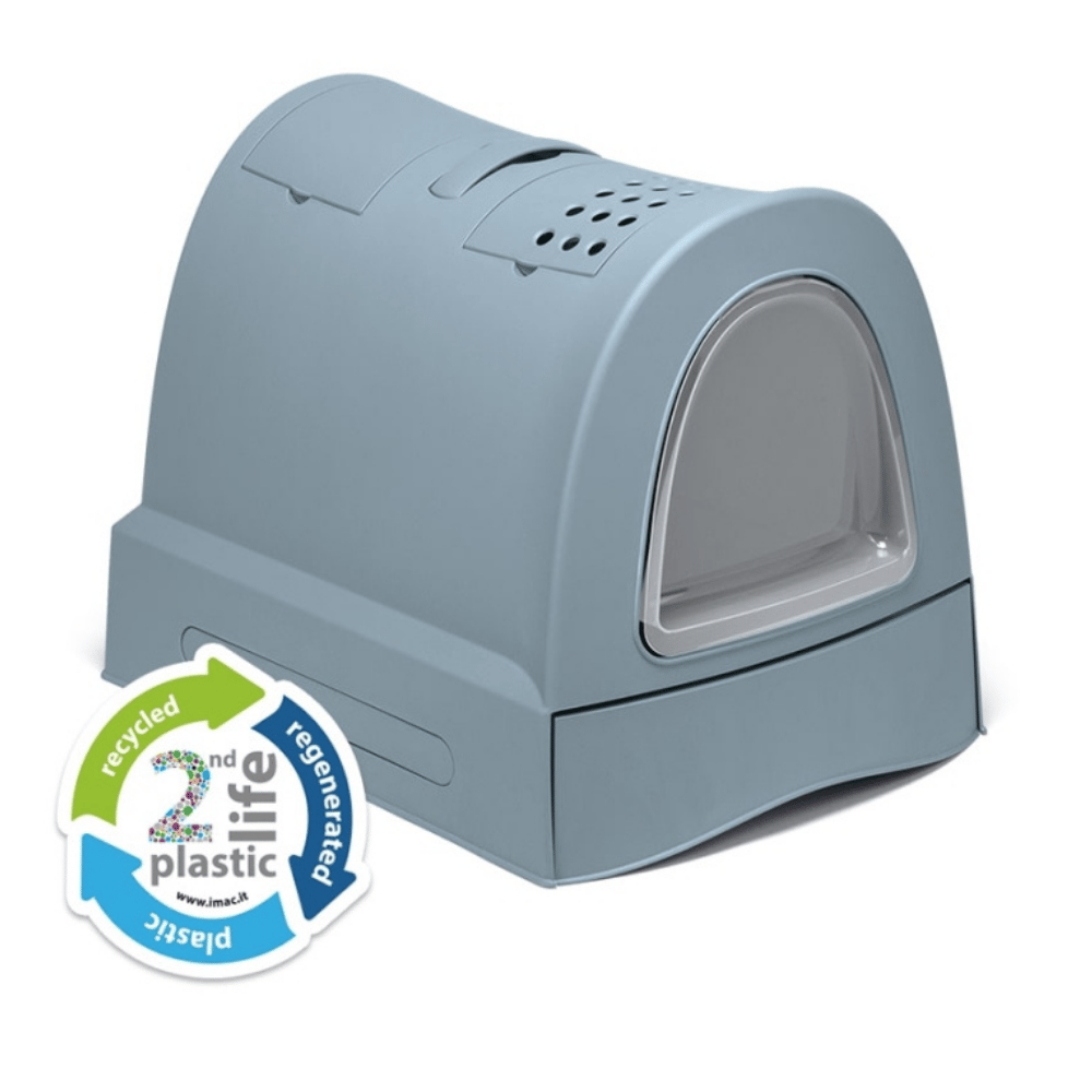 Imac Zuma 2nd Lıfe Torbalı Kapalı Kedi Tuvaleti Mavi 56x40x42,5cm