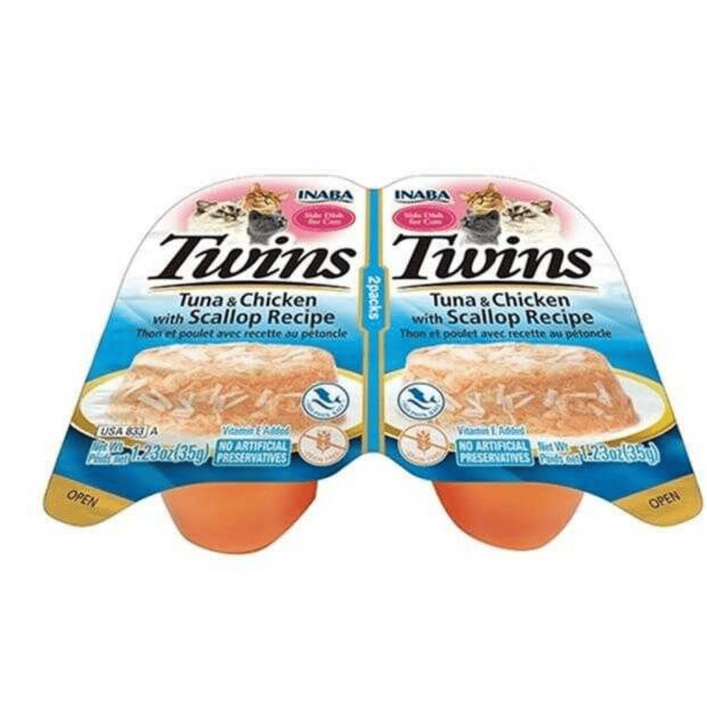 Inaba Twins Churu Ton Balıklı Deniz Taraklı ve Tavuklu Kedi Ödül Jölesi 2 X 35 gr