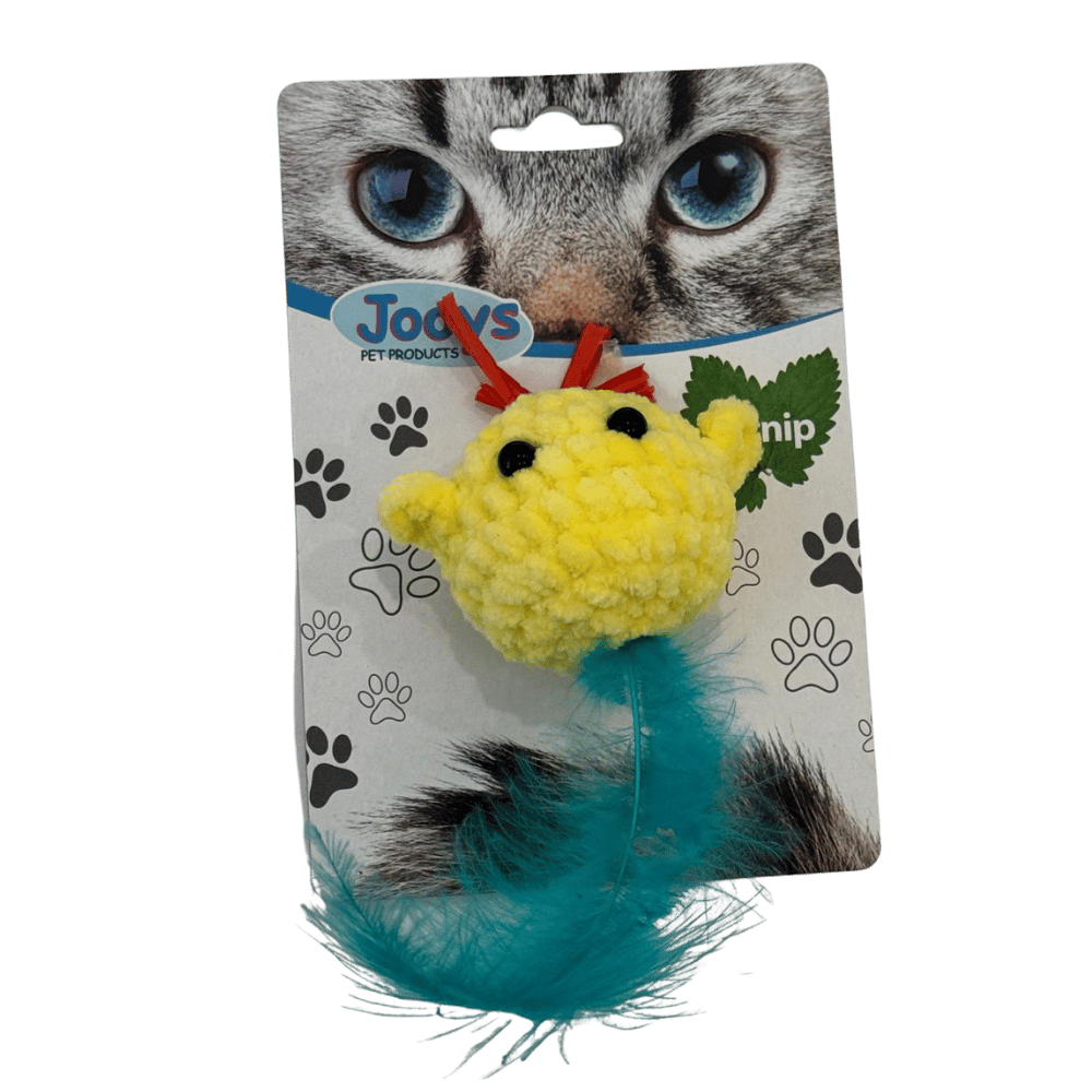 Jooys Catnip'li Kadife Turkuaz Tüylü Civciv Kedi Oyuncağı